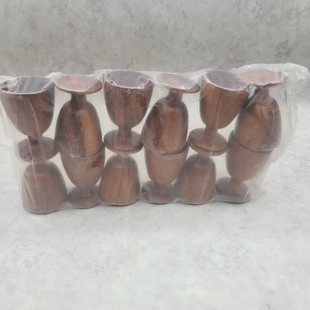 Wooden Miniature Goblets NEW 3 Inches Tall Set Of 12 Communion Cup Goblet